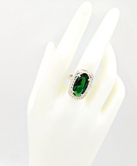 Vintage Luxury RING Silver 925 with Chic Big Bright Stone -size: 9US (19mm)| #53