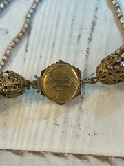 Vintage MIRIAM HASKELL Faux Baroque +Seed Pearl Multi Strand Necklace Signed WOW