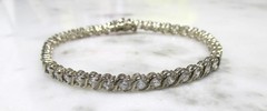 Ross Simons Sterling Silver Clear Stones Tennis Bracelet ~ 7″ ~ 11grams ~ 1-E151