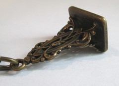 ANTIQUE VICTORIAN BRONZE ORNATE WATCH FOB SEAL PENDANT CHARM