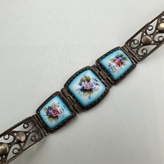 Soviet Vintage Bracelet Enamel rostov Finift Hand Painted