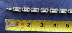 VTG 15.5″ Choker Collar Necklace Silver Tone Clear Rhinestone Chain Hook