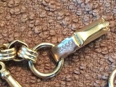 VINTAGE 1950’s CORO BRASS -TONE 6” CHARM BRACELET, 7 Charms Sports Themed