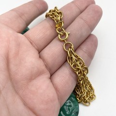 Vintage Celebrity NY Necklace Jade Green Color Lucite Gold Tone Textured Links