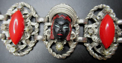 SELRO Asian Princess Red Cabochon Vintage Bracelet