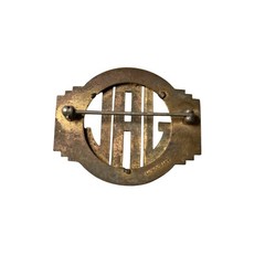 Vintage Monocraft JAL Monogram Brooch Pin Art Deco Gold Tone Initials