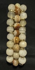 VTG Quartz Stretchable 3 Row Semi Precious Gemstones