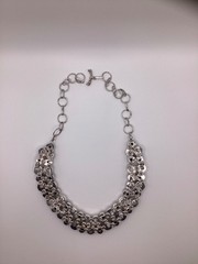 Vintage Sterling Silver 925 Pearl and Black Onyx Collar Necklace Elegant Estate