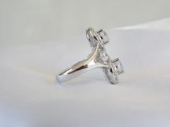 Vintage Sterling Silver 925 CZ Large Antique Style Ring Size 6