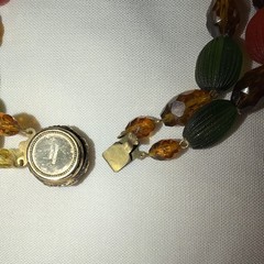 Vintage Mid-Century Double Strand Signed West Germany Lucite Bead Necklace