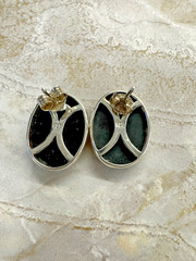 Vintage 925 Sterling Silver Yellow Damask Stud Earrings, 1990’s statement