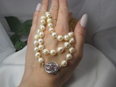 Antique Art Deco Hand-Knotted Baroque Pearls & Rubies Timeless Classic Necklace