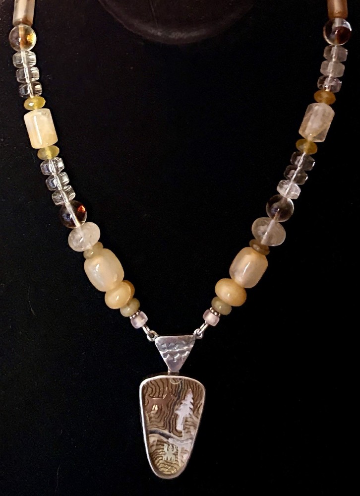 JEREMY GICKER Studio Sterling Silver Multi Stone Bead Fetish Necklace ~ 2006