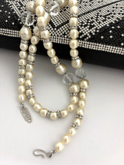 Vintage YSL Yves Saint Laurent Necklace Long Opera Faux Baroque Pearl Choker