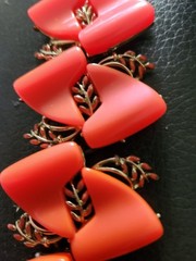 Vintahe Orange Thermoset Bracelet 7″