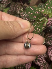 Antique 1900s Victorian Glas Evil Eye Brass Pendant Amulet Good Luck Protection