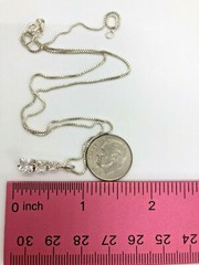 Vintage Sterling Silver 5mm Sparkling Clear Stack Gemstone Necklace 17.75″