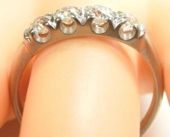 Art Deco Diamond Wedding Band Platinum Ring Size 9.5 UK-S1/2 EGL USA Circa 1920s