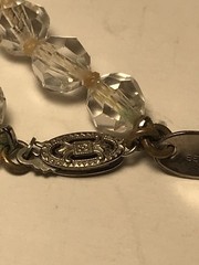 Vintage Les Bernard Icy Crystal Fashion Necklace W/Beautiful Pear Pendant 22”SEE