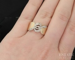 Vintage 14k Yellow Gold Single Cut Natural .10ctw Diamond Ladies Band 6g p88910