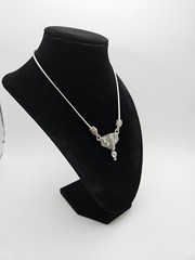925 Vintage Handmade Necklace Marcasite And CZ Sterling Silver 18in