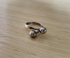 Sterling Silver MCM Scandinavian Norway Vintage Adjustable Ring