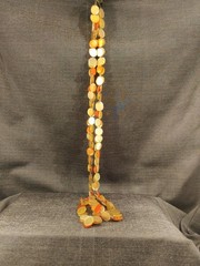Groovy 52″ Yellow Orange Plastic Button Necklace Swinging 60-70s Possibly Lucite