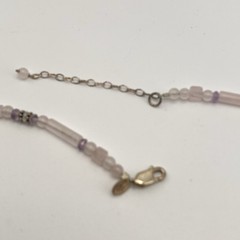 Sajen 925 Sterling Silver Necklace Rose Quartz Amethyst Beaded Accents Vintage