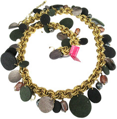 NWT REBECCA MOSES For WILD ABOUT CASHMERE Rare Heavy Glass Necklace Bracelet Set
