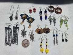 13 pr Colorful Vintage Estate Modern Costume Jewelry Earrings Lot Grapes Suns