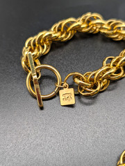 Vintage Designer Signed ANNE KLEIN Thick Chunky Rope Chain Choker Necklace 17 in