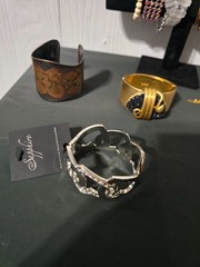 Mixed Lot of 18 Multicolor Bracelets Bangles Cuffs Mixed Metals Materials (18)