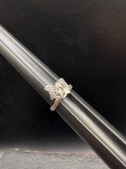 SZ 5.75 Vintage Sterling Silver Fairy Wing Ring Estate 925