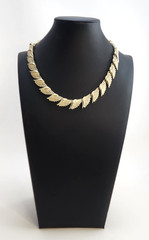 Coro Abstract Design link Gold Tone Vintage Necklace 16.75 inch 1950s 1960s