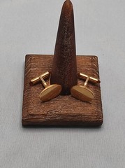 Vintage Krementz Amber Acrylic Tip Bullet Back Cufflinks Simple Sophisticated