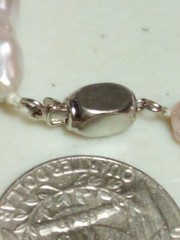 Vintage Natural Lavender Pearl Strand 32 In 33 Pearls White Gold Plated Clasp E1
