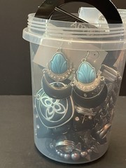 Mystery Jewelry Jar BOLD CHUNKY Curated Black Silver All Wearable Glam Runway
