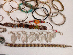 Vintage bracelets. Mixed metals. bangle, cuff, stones, beads. You get all 27