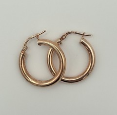 Vintage Milor Signed Italy Bronze Puffy Hoop Earrings French Wire 21mm