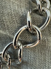 Monet Vintage Chunky Chain Link Necklace Silver Tone 18” Collar Bib Career