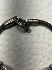 James Avery Retired Brown Leather Silver Nugget Bracelet 7.5″ 38g RARE!!!