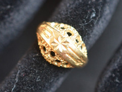 Vintage 14K Solid Gold Two-Tone Child’s Ring Sz 3, Domed Openwork, 2.2g