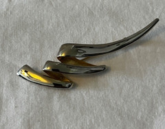Gold Tone Vintage ZigZag Squiggle 3.5 in Brooch Pin with Locking Safety Catch