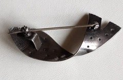 Modernist ~ Anna Halisi ~ Sterling Silver Fish Brooch ~ Georg Jensen Era ~ MCM
