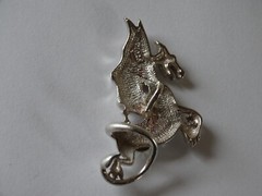vintage sterling silver dragon pendant 1.5 inches tall