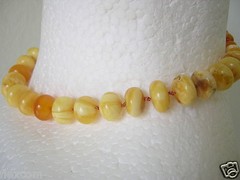 Amber Necklace Lentil Butterscotch Egg Yolk White Natural Amber 25.5 G/39 Cm