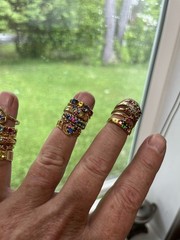 Birthstone Mothers Sample Ring Gold Tone – Lot of 24 – Sold As Is