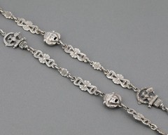 Antique Unsigned Peruzzi 800 Silver Roman Renaissance Revival 38″ Necklace