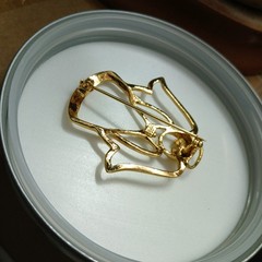 AAI Gold Plated Angel Brooch Vintage Pin Signed