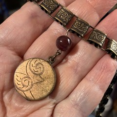 Vintage Rose Gold Locket, New Adjustable Book Chain Necklace of Antiqued Finish